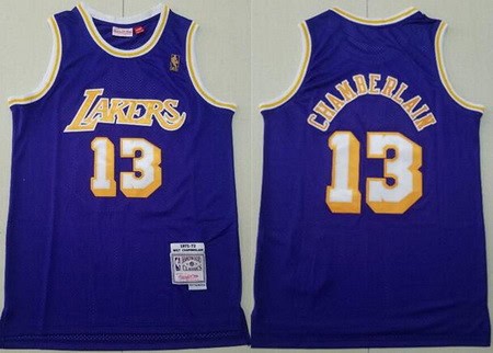 Los Angeles Lakers #13 Wilt Chamberlain Purple 1971 Throwback Swingman Jersey
