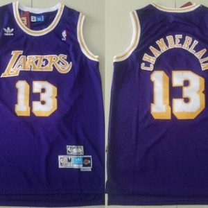 Los Angeles Lakers #13 Wilt Chamberlain Purple Hollywood Classic Throwback Swingman Jersey