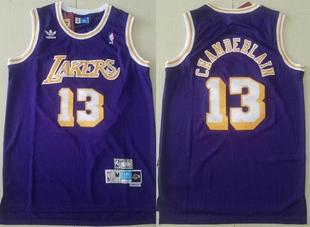 Los Angeles Lakers #13 Wilt Chamberlain Purple Hollywood Classic Throwback Swingman Jersey