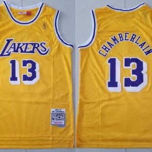 Los Angeles Lakers #13 Wilt Chamberlain Yellow 1971 Throwback Swingman Jersey