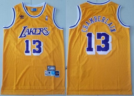 Los Angeles Lakers #13 Wilt Chamberlain Yellow Hollywood Classic Swingman Jersey