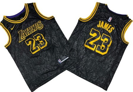 Los Angeles Lakers #23 LeBron James Black City Icon Swingman Jersey