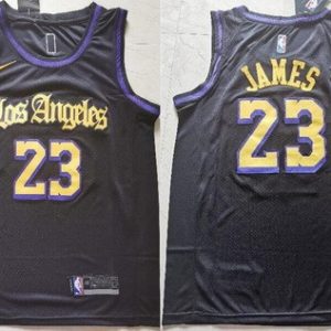 Los Angeles Lakers #23 LeBron James Black Latin Night Icon Swingman Jersey