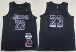 Los Angeles Lakers #23 LeBron James Black MVP Jordan Logo Swingman Jersey