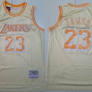 Los Angeles Lakers #23 LeBron James Gold Hollywood Classic Swingman Jersey