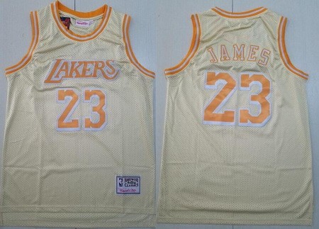 Los Angeles Lakers #23 LeBron James Gold Hollywood Classic Swingman Jersey