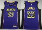 Los Angeles Lakers #23 LeBron James Purple Statement Icon Sponsor Swingman Jersey