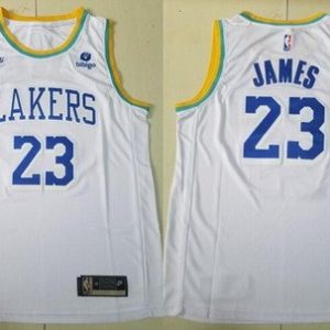 Los Angeles Lakers #23 LeBron James White Classic 2022 Icon Sponsor Swingman Jersey