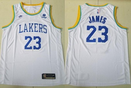 Los Angeles Lakers #23 LeBron James White Classic 2022 Icon Sponsor Swingman Jersey