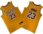 Los Angeles Lakers #23 LeBron James Yellow Icon Swingman Jersey