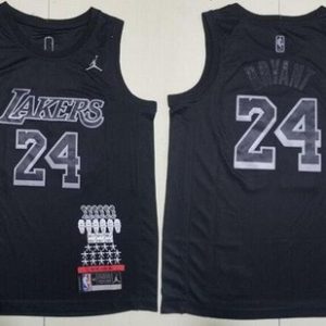 Los Angeles Lakers #24 Kobe Bryant Black MVP Jordan Logo Swingman Jersey