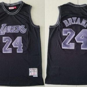 Los Angeles Lakers #24 Kobe Bryant Black Puprle Hardwood Classics Throwback Swingman Jersey