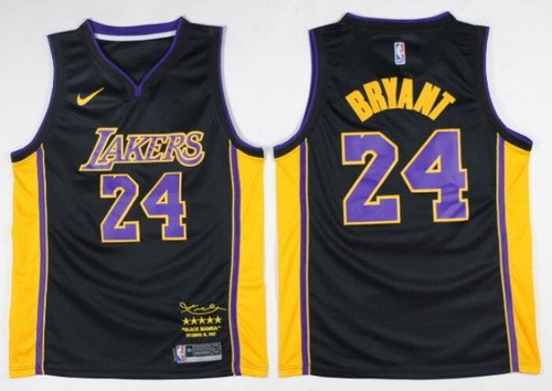 Los Angeles Lakers #24 Kobe Bryant Black Retire Limited Swingman Jersey