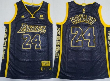Los Angeles Lakers #24 Kobe Bryant Black Retired Commemorative Swingman Jersey