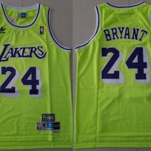 Los Angeles Lakers #24 Kobe Bryant Fluorescent Green Hollywood Classic Throwback Swingman Jersey