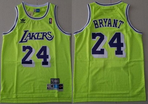 Los Angeles Lakers #24 Kobe Bryant Fluorescent Green Hollywood Classic Throwback Swingman Jersey