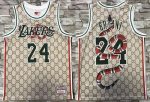 Los Angeles Lakers #24 Kobe Bryant Gray Mamba Hollywood Classic Printed Jersey