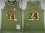 Los Angeles Lakers #24 Kobe Bryant Olive Military Flight 1996 Throwback Swingman Jersey