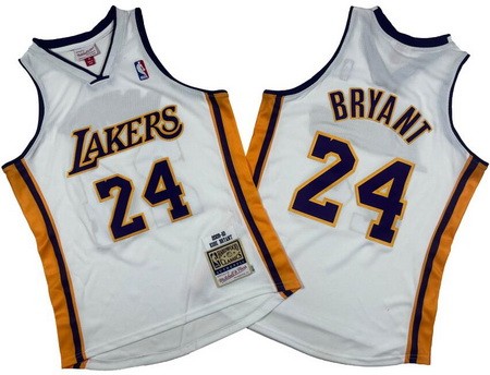 Los Angeles Lakers #24 Kobe Bryant White 2009 Throwback Swingman Jersey