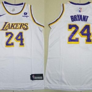 Los Angeles Lakers #24 Kobe Bryant White Icon Sponsor Swingman Jersey
