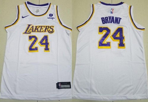 Los Angeles Lakers #24 Kobe Bryant White Icon Sponsor Swingman Jersey