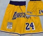 Los Angeles Lakers #24 Kobe Bryant Yellow 2007 Just Don Shorts