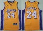 Los Angeles Lakers #24 Kobe Bryant Yellow Adidas Swingman Jersey