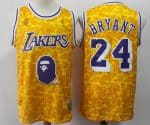 Los Angeles Lakers #24 Kobe Bryant Yellow Bape Swingman Jersey