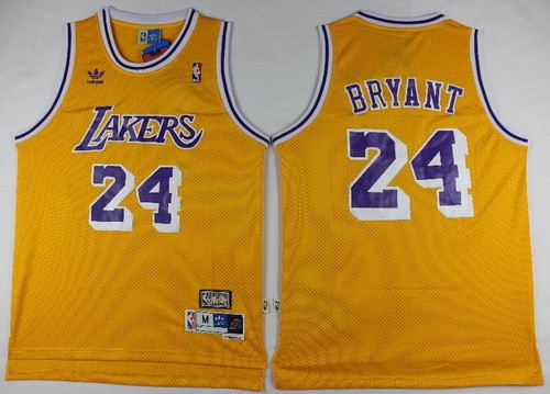 Los Angeles Lakers #24 Kobe Bryant Yellow Hollywood Classic Throwback Swingman Jersey