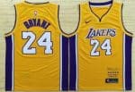 Los Angeles Lakers #24 Kobe Bryant Yellow Retire Limited Swingman Jersey