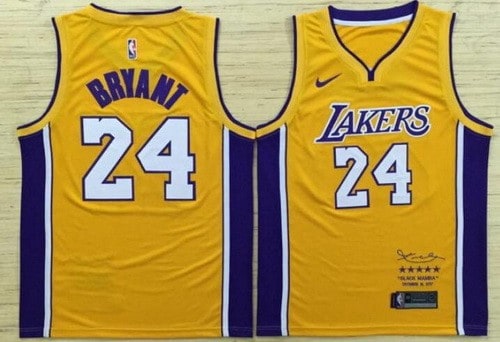 Los Angeles Lakers #24 Kobe Bryant Yellow Retire Limited Swingman Jersey