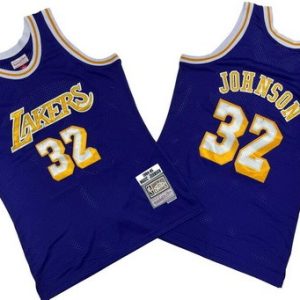 Los Angeles Lakers #32 Magic Johnson Purple 1984 Throwback Swingman Jersey