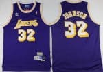 Los Angeles Lakers #32 Magic Johnson Purple Hollywood Classic Throwback Swingman Jersey