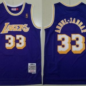 Los Angeles Lakers #33 Kareem Abdul Jabbar Purple 1984 Throwback Swingman Jersey