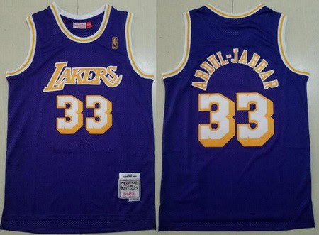 Los Angeles Lakers #33 Kareem Abdul Jabbar Purple 1984 Throwback Swingman Jersey