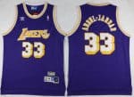Los Angeles Lakers #33 Kareem Abdul Jabbar Purple Hollywood Classic Throwback Swingman Jersey