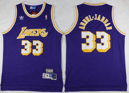 Los Angeles Lakers #33 Kareem Abdul Jabbar Purple Hollywood Classic Throwback Swingman Jersey