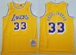 Los Angeles Lakers #33 Kareem Abdul Jabbar Yellow 1984 Throwback Swingman Jersey