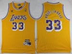 Los Angeles Lakers #33 Kareem Abdul Jabbar Yellow Hollywood Classic Throwback Swingman Jersey