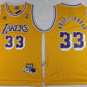 Los Angeles Lakers #33 Kareem Abdul Jabbar Yellow Hollywood Classic Throwback Swingman Jersey