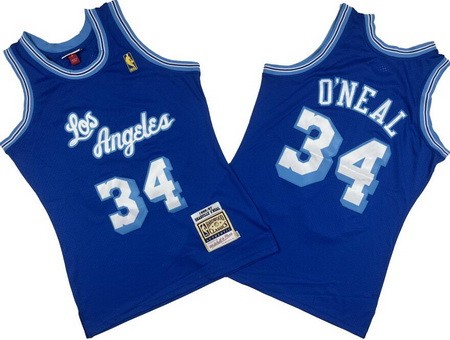Los Angeles Lakers #34 Shaquille O'Neal Blue 1996 Swingman Jersey