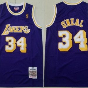 Los Angeles Lakers #34 Shaquille O'Neal Purple 1996 Swingman Jersey