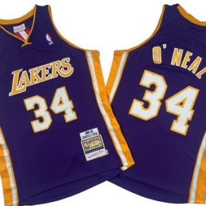 Los Angeles Lakers #34 Shaquille O'Neal Purple 1999 Throwback Swingman Jersey