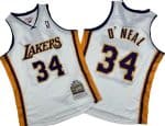 Los Angeles Lakers #34 Shaquille O'Neal White 2003 Throwback Swingman Jersey