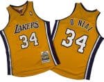 Los Angeles Lakers #34 Shaquille O'Neal Yellow 1999 Throwback Swingman Jersey