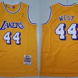 Los Angeles Lakers #44 Jerry West Yellow 1971 Throwback Swingman Jersey