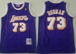 Los Angeles Lakers #73 Dennis Rodman Purple 1998 Throwback Swingman Jersey