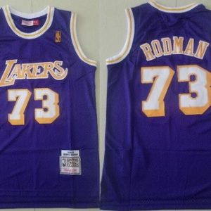Los Angeles Lakers #73 Dennis Rodman Purple 1998 Throwback Swingman Jersey
