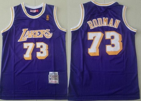 Los Angeles Lakers #73 Dennis Rodman Purple 1998 Throwback Swingman Jersey