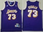 Los Angeles Lakers #73 Dennis Rodman Purple Hollywood Classic Throwback Swingman Jersey